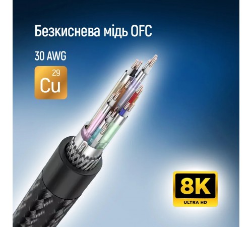 Кабель ColorWay DisplayPort-DisplayPort V1.4 8K 3м, Black (CW-CBDP094-BK)
