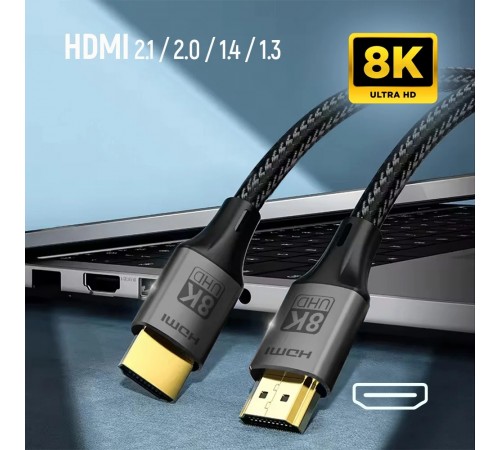 Кабель ColorWay HDMI-HDMI V2.1 8K 2м, Black (CW-CBHD088-BK)