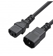 Кабель живлення ColorWay C13-C14, 1 м, Black (CW-CBP087-BK)