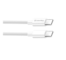 Кабель ColorWay USB Type-C - USB Type-C (M/M), PD Fast Charging 65W, 3.0 А, 2 м, White (CW-CBPDCC056-WT)