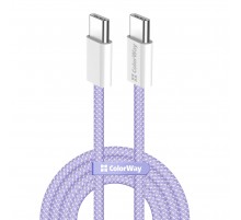 Кабель ColorWay USB Type-C + USB Type-C (M/M), 3.0 А, 1 м, Purple (CW-CBPDCC061-PU)