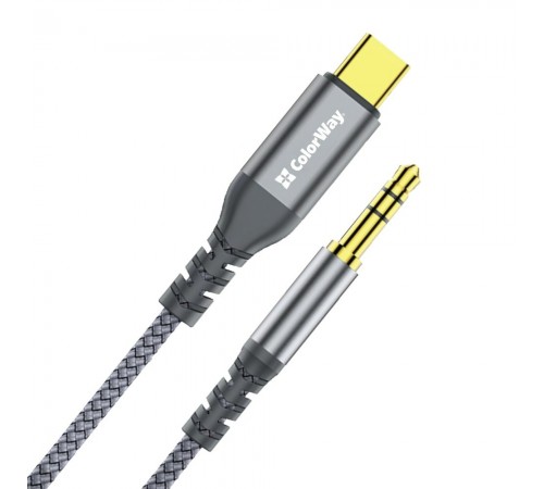 Адаптер ColorWay USB Type-C - 3.5 мм (M/M), 1.2 м, Gray (CW-CBPDJ071-G) Адаптер ColorWay USB Type-C - 3.5 мм (M/M), 1.2 м, Gray (CW-CBPDJ071-G)