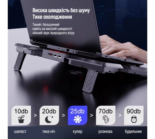 Охолоджуюча пiдставка для ноутбука ColorWay Cooling Game Pro S4, 10-17” (CW-CGPS4)