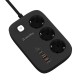 Фільтр живлення ColorWay CW-CHE34PDB GaN3 Pro PD 65W (2USB-A + 2 TYPE-C) 3 розетки, 4 USB, 2 м, чорний