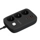 Фільтр живлення ColorWay CW-CHE34PDB GaN3 Pro PD 65W (2USB-A + 2 TYPE-C) 3 розетки, 4 USB, 2 м, чорний