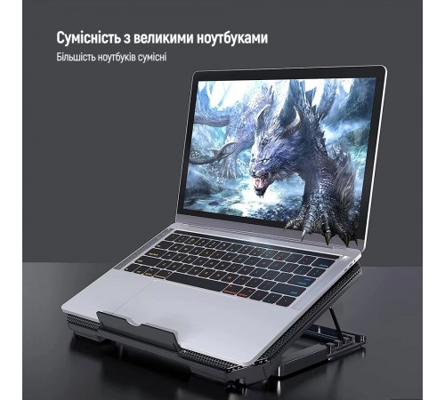 Охолоджуюча пiдставка для ноутбука ColorWay Cooling Laptop Q100, 10-17” (CW-CLQ100)
