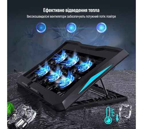 Охолоджуюча пiдставка для ноутбука ColorWay Cooling Laptop Q3, 10-17” (CW-CLQ3)