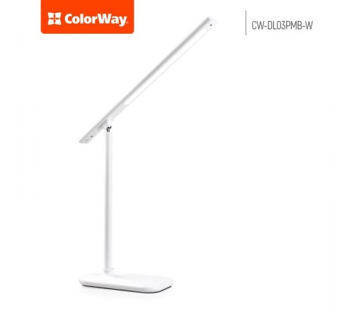 Настільна лампа LED ColorWay CW-DL03PMB-W White Настільна лампа LED ColorWay CW-DL03PMB-W White