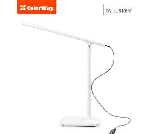 Настільна лампа LED ColorWay CW-DL03PMB-W White Настільна лампа LED ColorWay CW-DL03PMB-W White