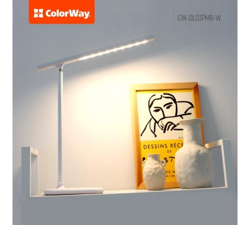 Настільна лампа LED ColorWay CW-DL03PMB-W White Настільна лампа LED ColorWay CW-DL03PMB-W White