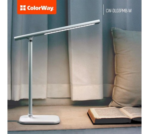 Настільна лампа LED ColorWay CW-DL03PMB-W White Настільна лампа LED ColorWay CW-DL03PMB-W White