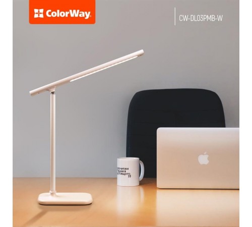 Настільна лампа LED ColorWay CW-DL03PMB-W White Настільна лампа LED ColorWay CW-DL03PMB-W White