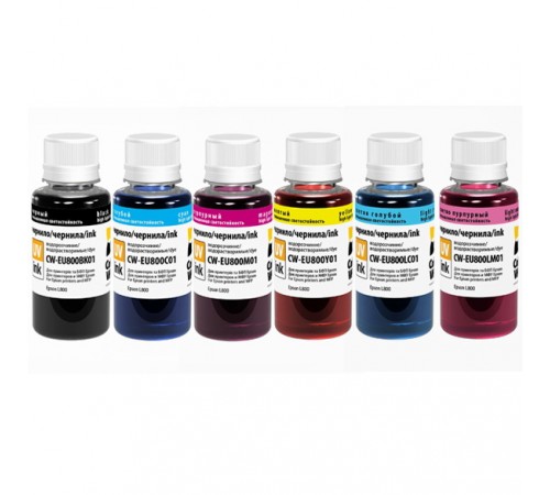 Комплект чорнил ColorWay EPSON L800 BK/С/LC/LM/M/Y (CW-EU800SET01) 6х100мл