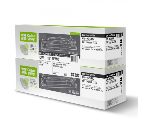 Картридж CW (CW-H217FMC) HP LJ Pro M102/M130 Black (CF217A) Dual Pack з чіпом