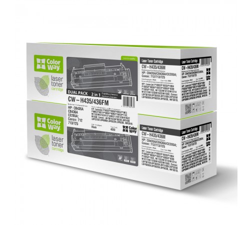 Картридж CW (CW-H435/436FM) HP LJ P1005/1006/1102/Canon LBP 3010/3020/6000/6020/MF3010 (CB435AF/CB436A/CE285A, Canon 712/713/725) Dual Pack