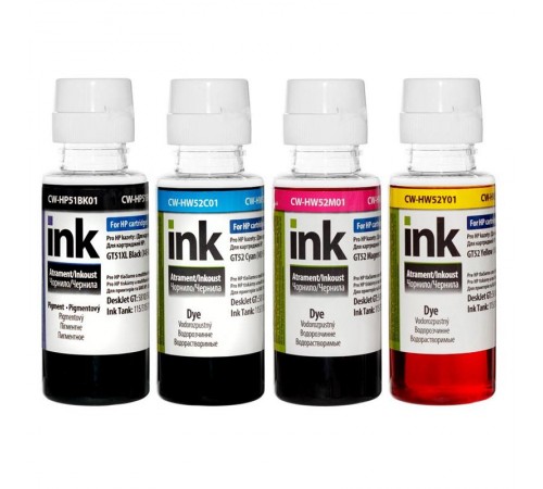 Комплект чорнил CW HP Ink Tank 115/315/415 BK/С/M/Y (CW-HP51/HW52SET01) 4*100мл
