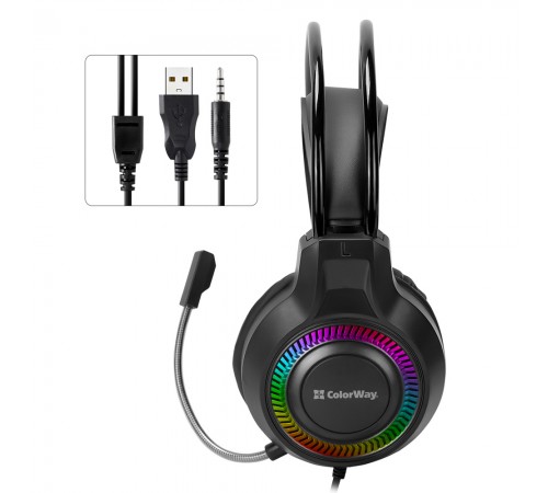 Гарнітура СolorWay GlowCore RGB Black (CW-HPG02BK)