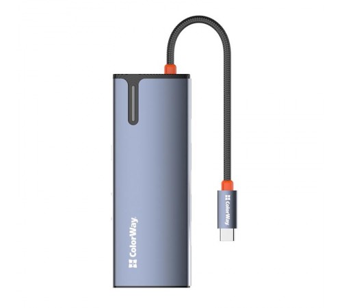 Док-станція ColorWay USB-C 5-в-1 Type C PD 100W/USB3.0х3/HDMI 4К (CW-HUB01)