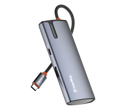 Док-станція ColorWay USB-C 5-в-1 Type C PD 100W/USB3.0х3/HDMI 4К (CW-HUB01)