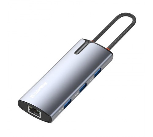 Док-станція СolorWay USB-C 6-в-1 Type C PD 100W/USB3.0х3/HDMI 4К/RJ45 (CW-HUB02)