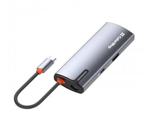 Док-станція СolorWay USB-C 6-в-1 Type C PD 100W/USB3.0х3/HDMI 4К/RJ45 (CW-HUB02)
