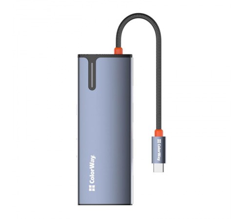 Док-станція СolorWay USB-C 6-в-1 Type C PD 100W/USB3.0х3/HDMI 4К/RJ45 (CW-HUB02)