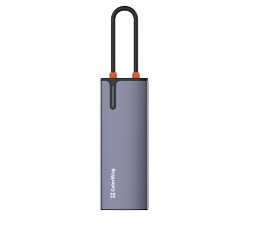 Док-станція СolorWay USB-C 6-в-1 Type C PD 100W/USB3.0х3/USB2.0/RJ45 (CW-HUB03)