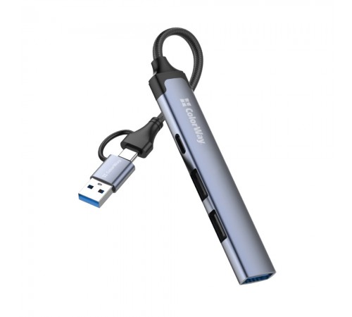 USB-хаб СolorWay USB Type-A/USB Type-C 4-в-1 (CW-HUB06)