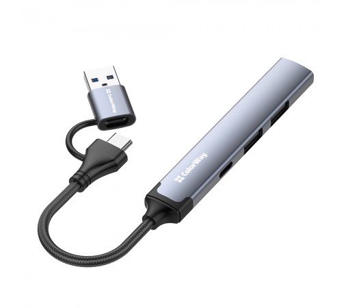 USB-хаб СolorWay USB Type-A/USB Type-C 4-в-1 (CW-HUB06)