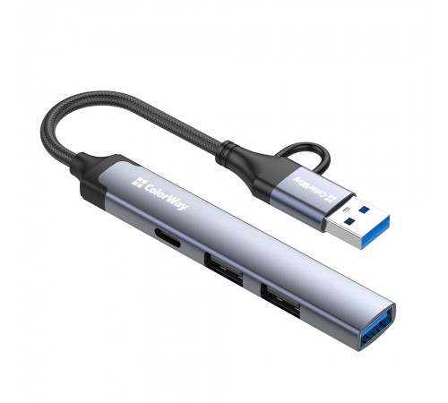 USB-хаб СolorWay USB Type-A/USB Type-C 4-в-1 (CW-HUB06)