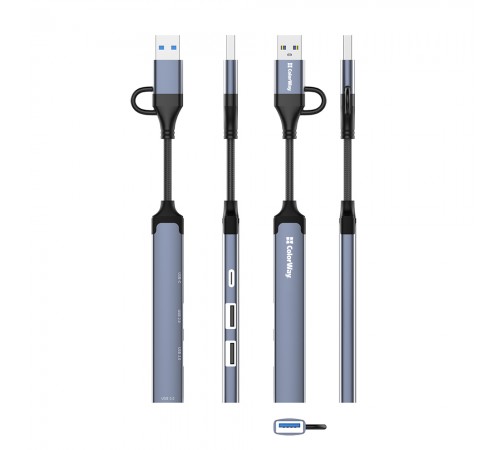 USB-хаб СolorWay USB Type-A/USB Type-C 4-в-1 (CW-HUB06)