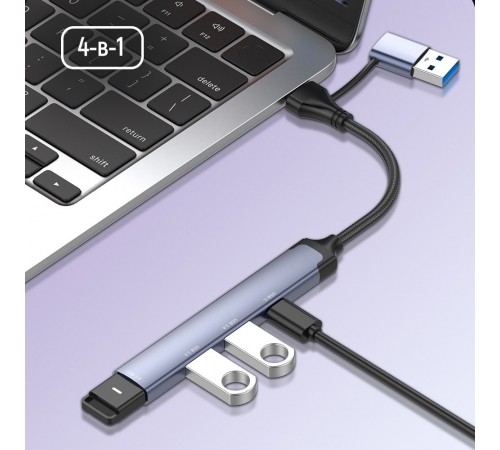 USB-хаб СolorWay USB Type-A/USB Type-C 4-в-1 (CW-HUB06)