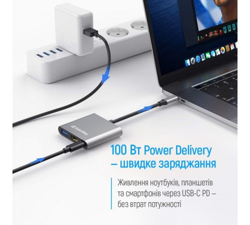 USB-хаб СolorWay USB Type-C 3-в-1 (CW-HUB08) USB-хаб СolorWay USB Type-C 3-в-1 (CW-HUB08)