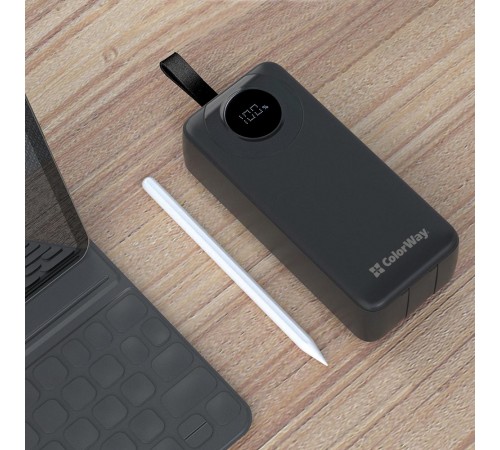Універсальна мобільна батарея ColorWay EnergyPlus 30000mAh Black (CW-PB300LPB4BK-PDD)