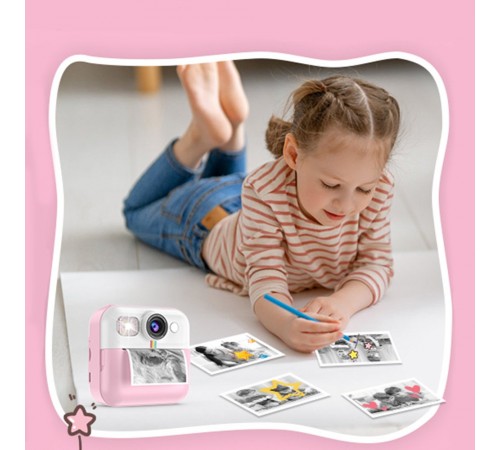 Дитячий фотоапарат ColorWay з функцією моментального друку Pink (CW-PHP01P)