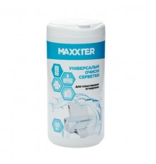 Очисні серветки Maxxter в тубі, для пластикових поверхонь, 100 шт. (CW-PL100-01)