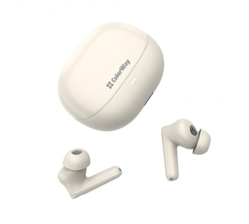 Bluetooth-гарнітура СolorWay Slim TWS-1 Earbuds Long Life Beige (CW-TWS1BE) Bluetooth-гарнітура СolorWay Slim TWS-1 Earbuds Long Life Beige (CW-TWS1BE)