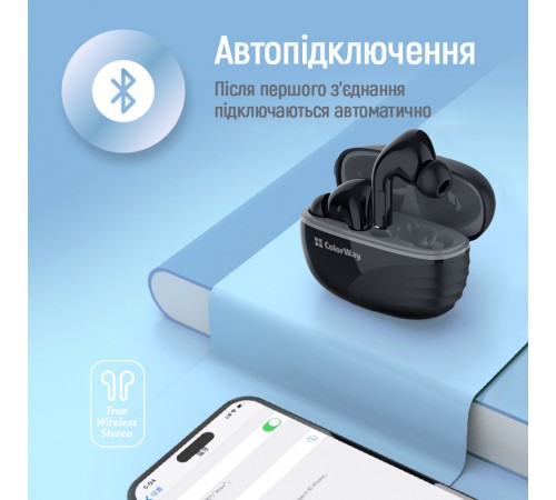 Bluetooth-гарнітура СolorWay Slim TWS-5 Earbuds Black (CW-TWS5BK)