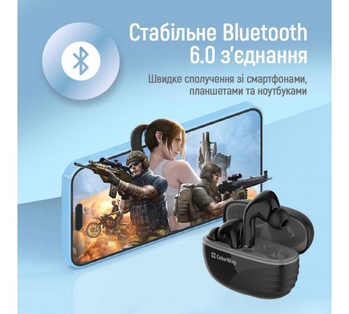 Bluetooth-гарнітура СolorWay Slim TWS-5 Earbuds Black (CW-TWS5BK)