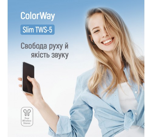 Bluetooth-гарнітура СolorWay Slim TWS-5 Earbuds Black (CW-TWS5BK)