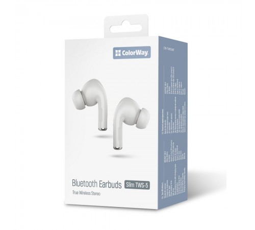 Bluetooth-гарнітура СolorWay Slim TWS-5 Earbuds White (CW-TWS5WT)