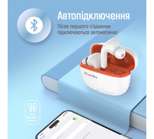 Bluetooth-гарнітура СolorWay Slim TWS-5 Earbuds White (CW-TWS5WT)