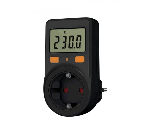 Енергометр цифровий (W/V/A/C/KWh) СolorWay для розетки (16A/3680W) (CW-VM16-01D)