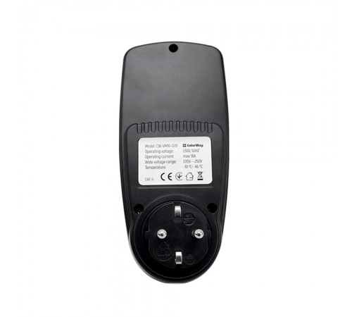 Енергометр цифровий (W/V/A/C/Hz/KWh) СolorWay для розетки (16A/3680W) (CW-VM16-02D) Енергометр цифровий (W/V/A/C/Hz/KWh) СolorWay для розетки (16A/3680W) (CW-VM16-02D)