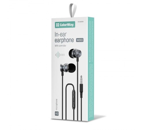 Гарнітура СolorWay 3.5 mm Wired Earphone UrbanBeat Black (CW-WD03BK)