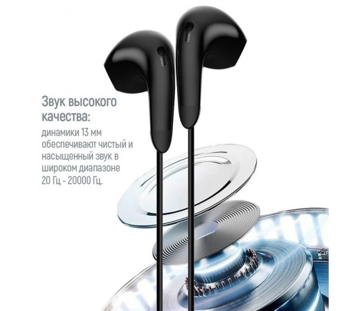 Гарнітура СolorWay 3.5 mm Wired Earphone Sound Wave Black (CW-WD04BK)