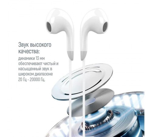 Гарнітура СolorWay 3.5 mm Wired Earphone Sound Wave White (CW-WD04WT)
