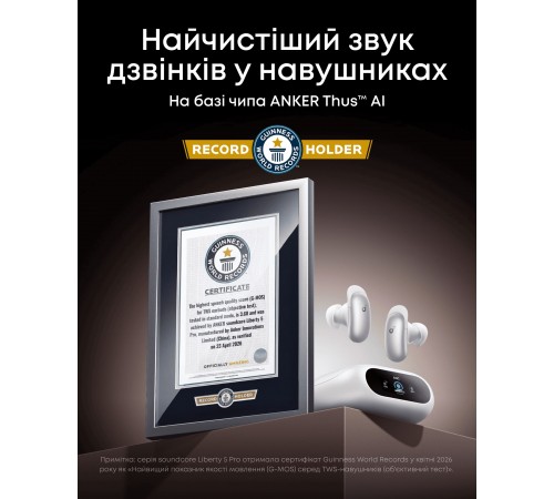 Bluetooth-гарнітура Anker SoundCore Liberty 5 Pro White (D1203G21)