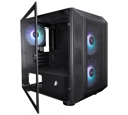 Корпус 1stPlayer D3-BK-3F7-14 Black без БЖ