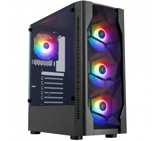 Корпус 1stPlayer D4-BK-4F1 Black без БЖ